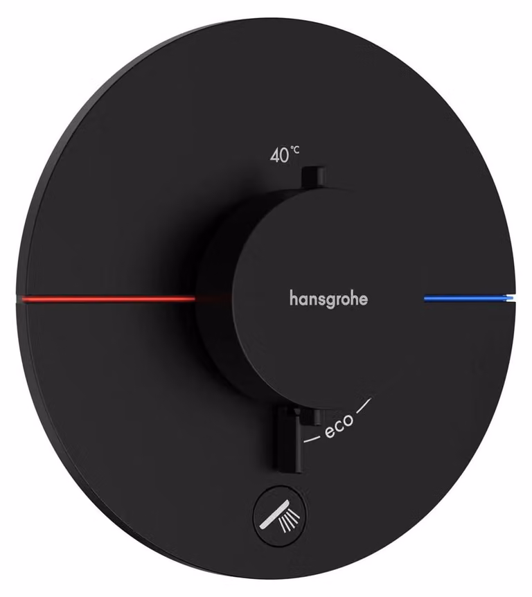 Hansgrohe ShowerSelect Comfort S thermostaat met safety stop, wandmontage, mat zwart