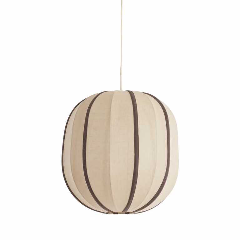 Light & Living Esmiria Japandi hanglamp - Bruin/Beige - B/D/H: 51 x 51 x 48 cm