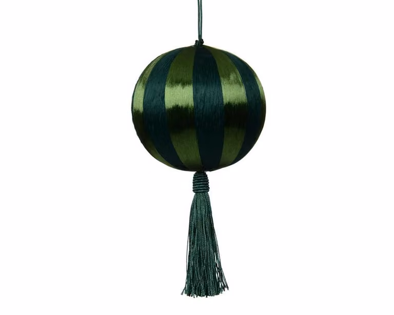Groene kerstbal van foam met abstract geometrisch patroon, Diameter: 10 cm