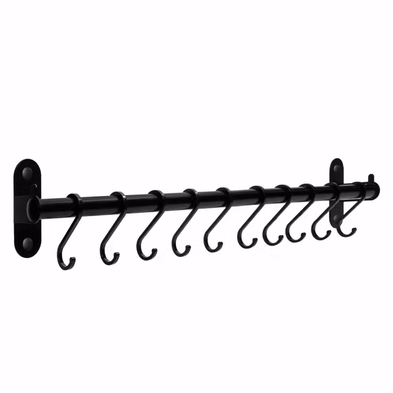 QUVIO Handdoekenrek voor de keuken met 10 haken - B: 60 cm, D: 9,5 cm, H: 5,5 cm