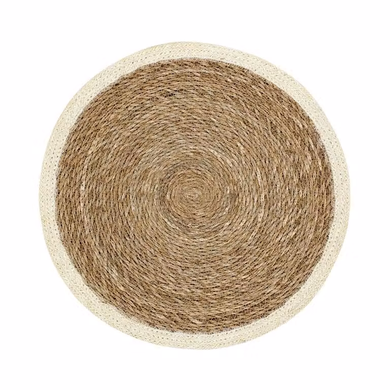 Dixie Emil placemat rond naturel-wit