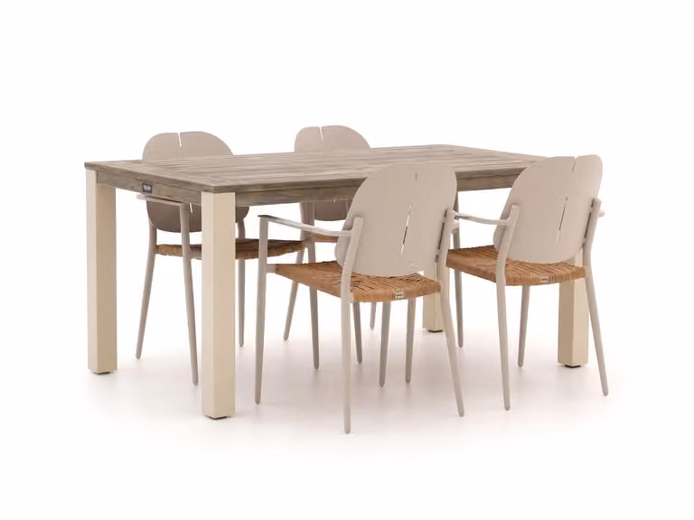 Manifesto Furniture Diningset Manifesto voor 4 personen van teakhout, stapelbare tuinset