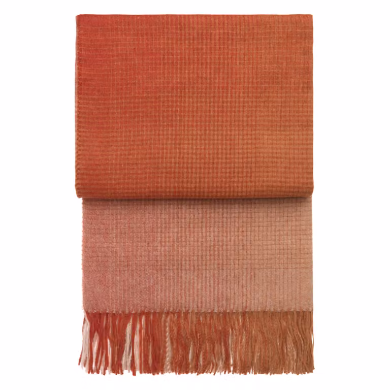Elvang Denmark Horizon plaid voor volwassenen in Pompeian red-terracotta