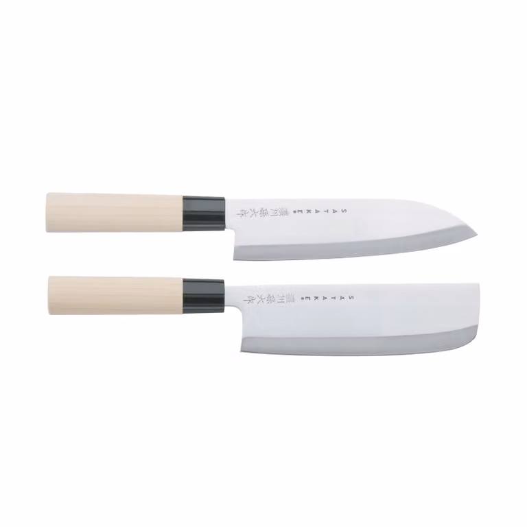 Satake Houcho messenset met Santoku en Nakiri, 2-delig