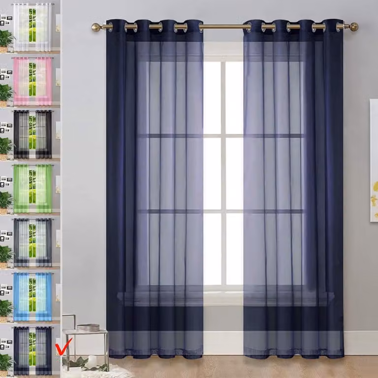 Transparante voile gordijnen met ringen - Lichtdoorlatend en decoratief