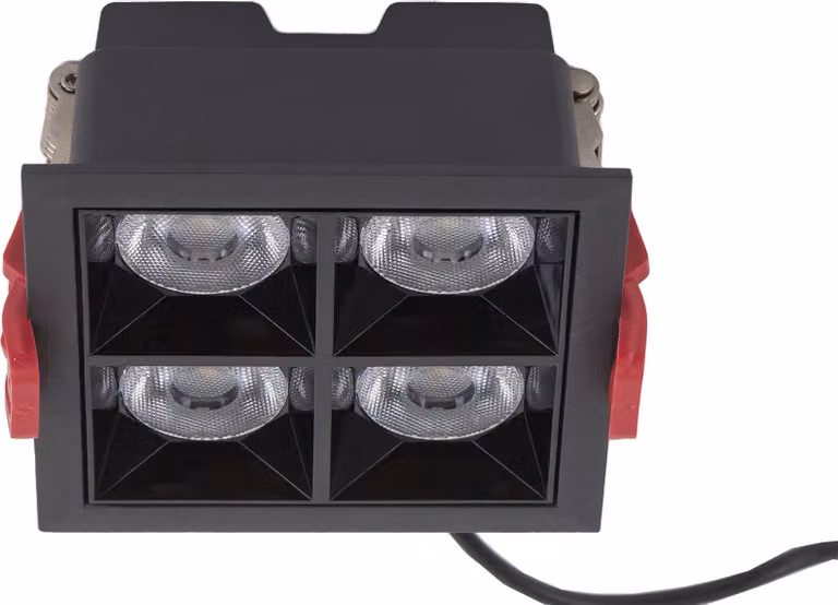 Lyora Zwarte Inbouwspot Midi Led 2x2 4000K Cool White