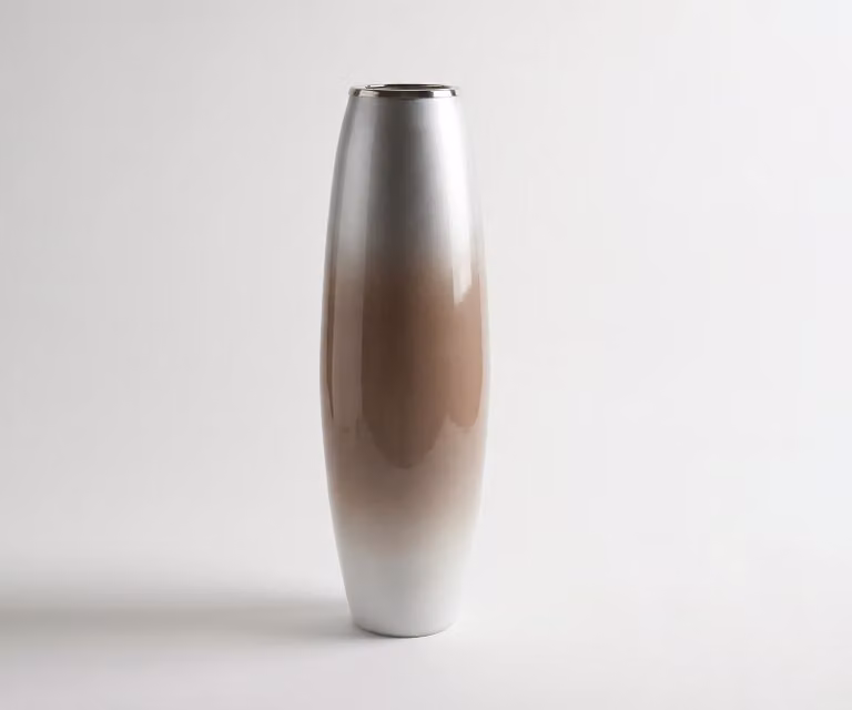 DELIFE Vaas Velino Handgemaakt Glas Mokka Opal B: 25 cm, D: 25 cm, H: 79 cm