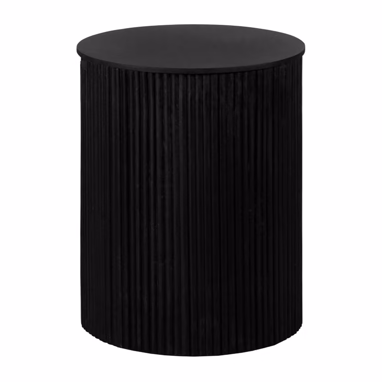 Lewis & Loft Bijzettafel Lonne - FSC® mangohout - Zwart - ⌀40 cm