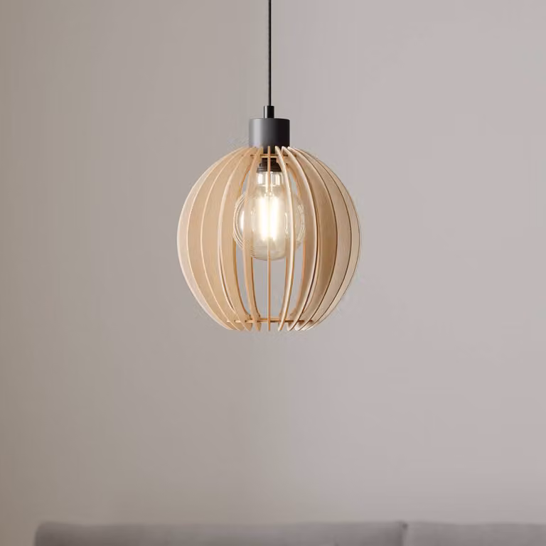 MCJ Hanglamp Clay Scandinavisch Design van Hout, Dimbaar