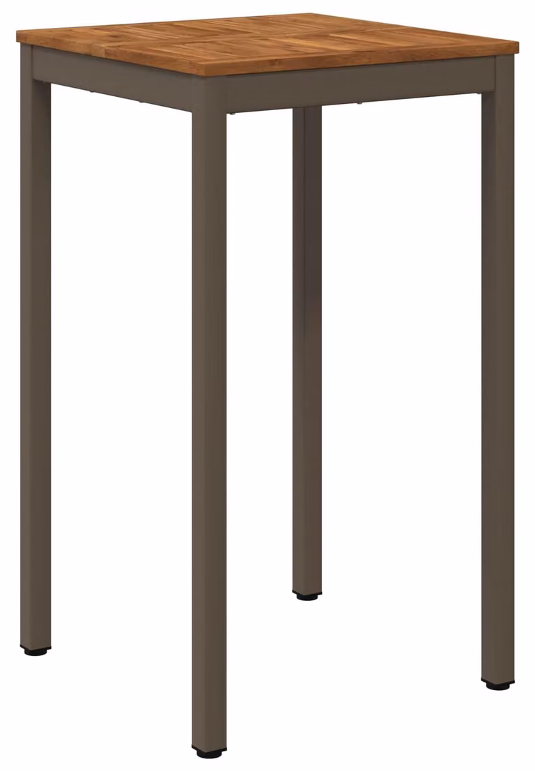 vidaXL Tuinbar-tafel van natuurhout en koffiehout, B/D/H: 60 x 60,5 x 105 cm