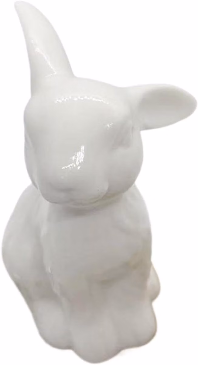 Wit Keramiek Beeldje voor Tafeldecoratie - Hoogte: 8.4 cm