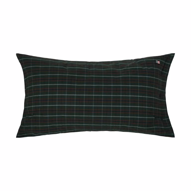 Lexington Kussensloop Checked katoenpercale Green-navy 50x90 cm