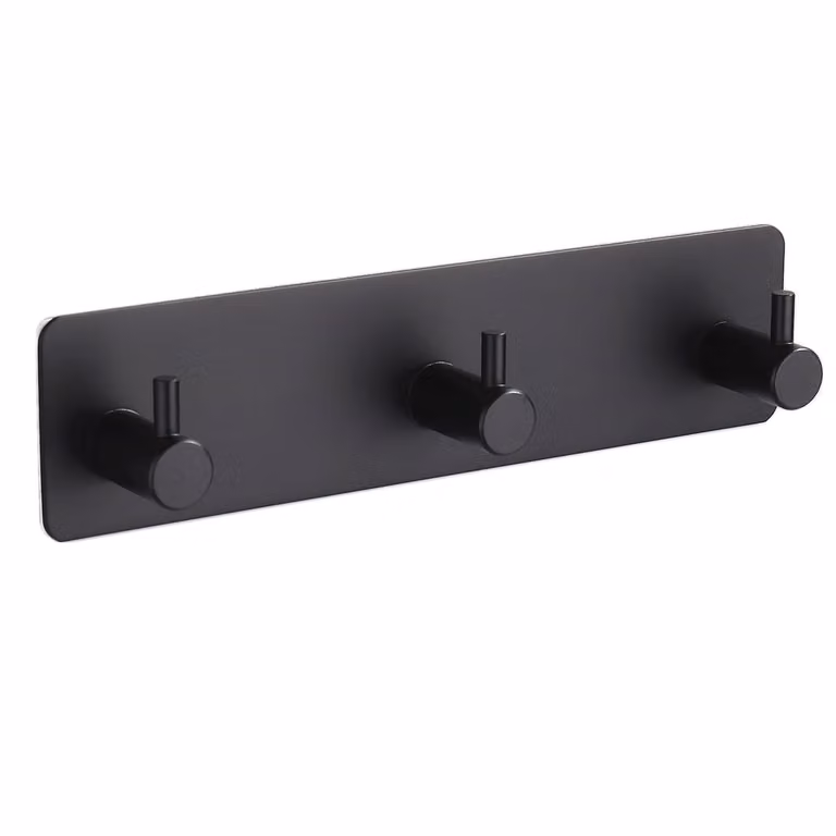 XIVADA Handdoekhaakjes Tres - Zelfklevend - Zwart - 3 in 1