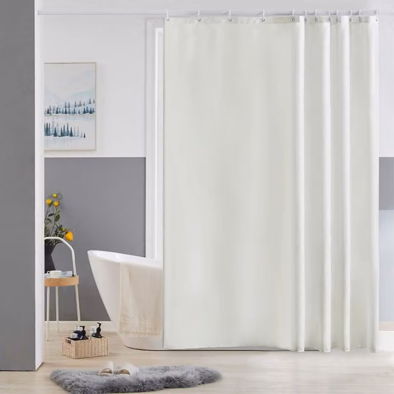 Azalia Douchegordijn Beige - Anti-schimmel en Waterdicht Polyester - 180 x 180 cm - Inclusief 12 Douchegordijnhaken