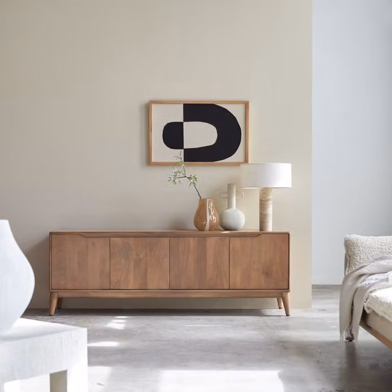 Tikamoon Gabrielle Tv-meubel van massief mangohout - Bruin - B: 160 cm, D: 40 cm, H: 56 cm