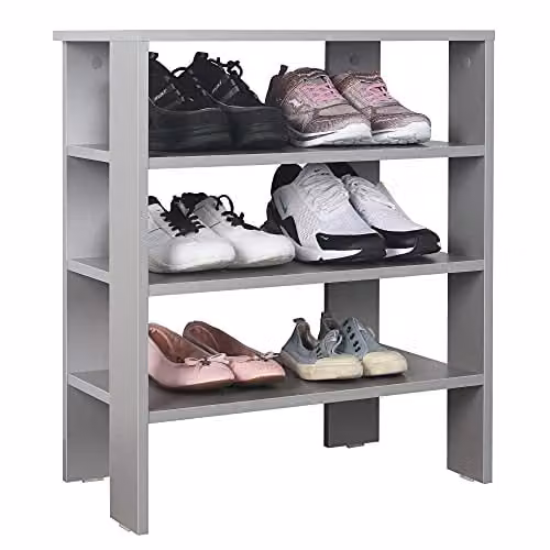 RICOO Schoenenrek Grijs met 3 Niveaus B: 70 cm, D: 32 cm, H: 60 cm