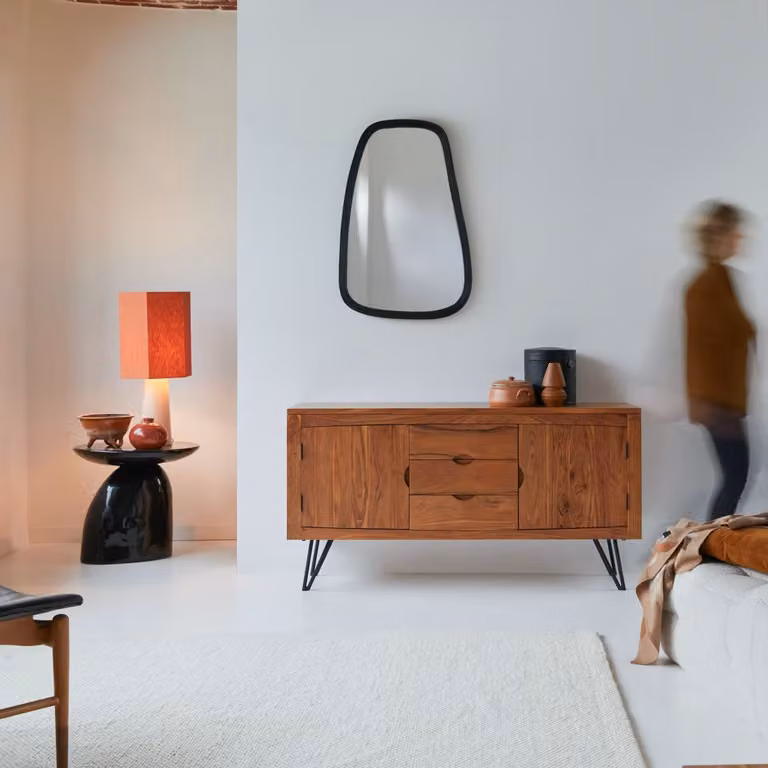 Tikamoon Bonnie buffetkast van massief acacia, Bruin, Breedte: 150 cm
