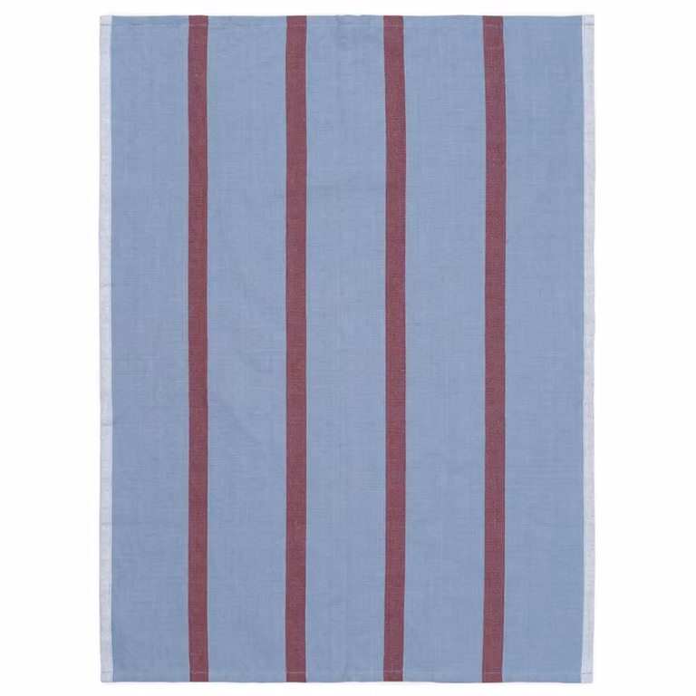 Ferm Living Hale keukendoek gestreept blauw-rood B: 50 cm, D: 70 cm