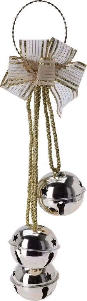 Gouden ronde metalen deurhanger met bel, 46 cm