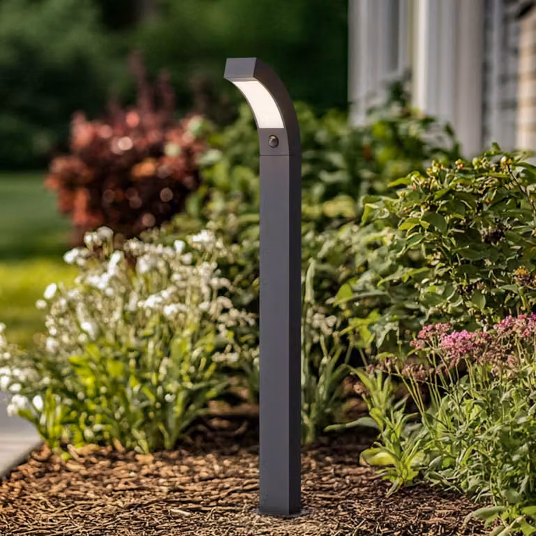 Lucande Lennik LED tuinpadverlichting met bewegingssensor, antraciet/zwart, aluminium, Hoogte: 100 cm