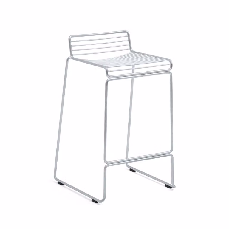 HAY Hee Low barkruk Galvanized, Hoogte: 65 cm