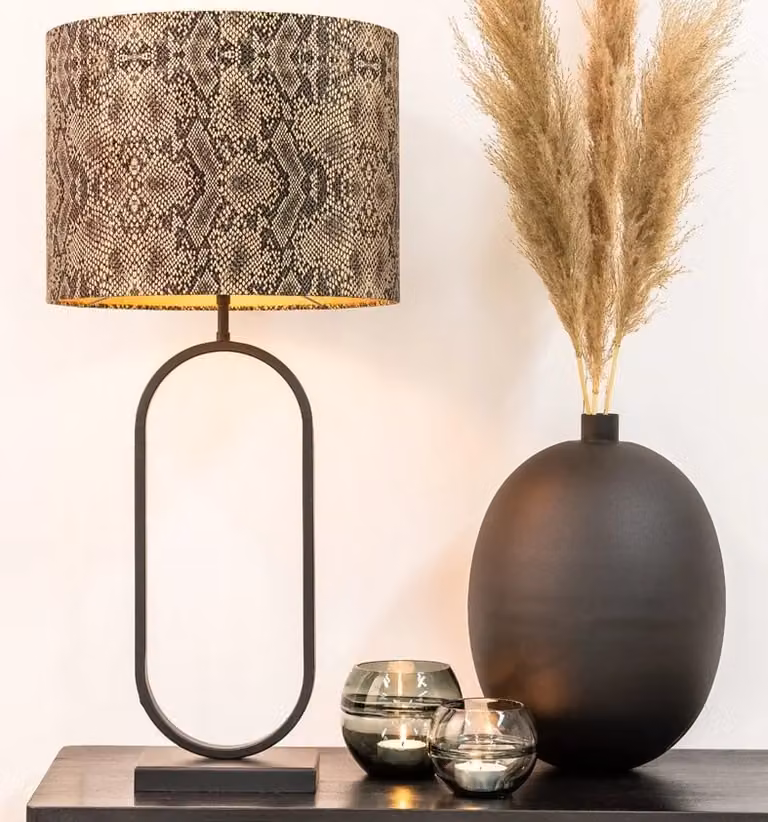 Light & Living Lampvoet JAMIRI - Mat Zwart - Metaal - B/D/H: 21 x 13 x 55 cm