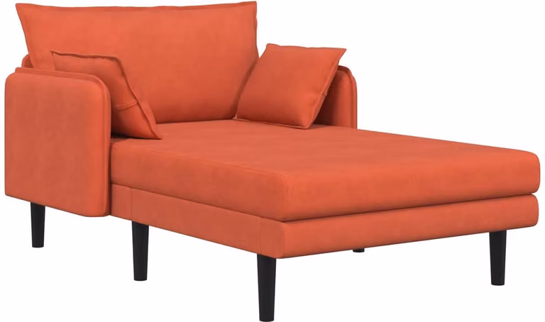 vidaXL Oversized Chaise Longue in Rood-Oranje met afneembare hoezen en losse rugkussens