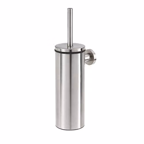 Tiger Boston Toiletborstel met houder, RVS Geborsteld, Zilver, B: 9,3 cm, D: 12,6 cm, H: 35,6 cm