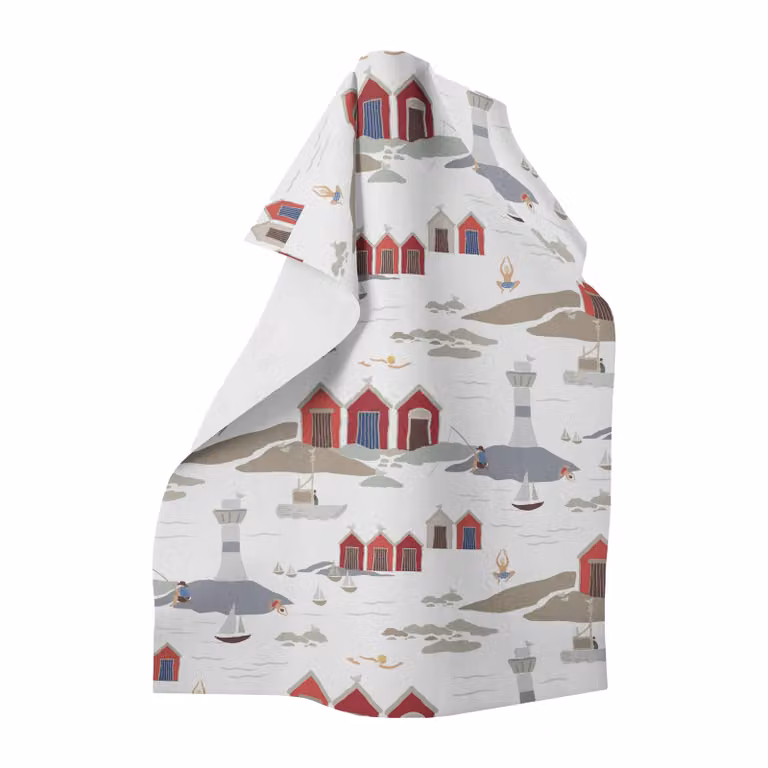 Arvidssons Textil Kust keukenhanddoek Wit 65 x 85 cm