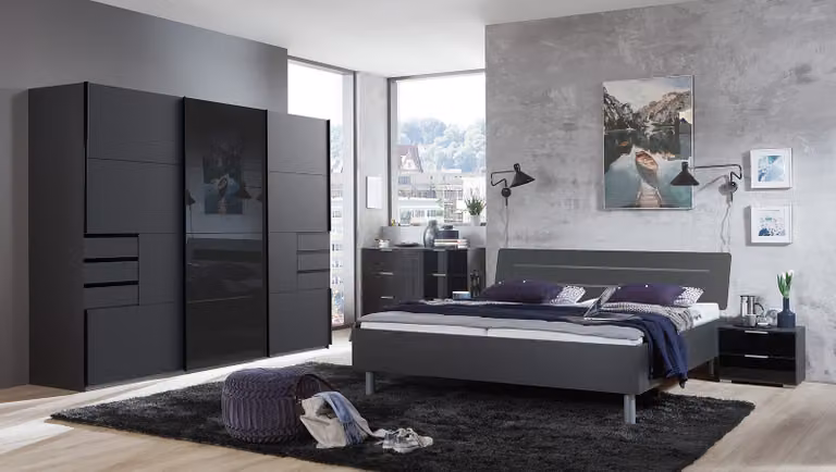 home24 Futonbed Easy modern grijs/zilver B/D/H: 180 x 200 x 60 cm