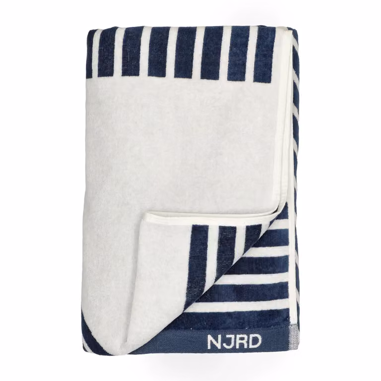 NJRD Stripes badhanddoek Blauw B: 100 cm, D: 150 cm