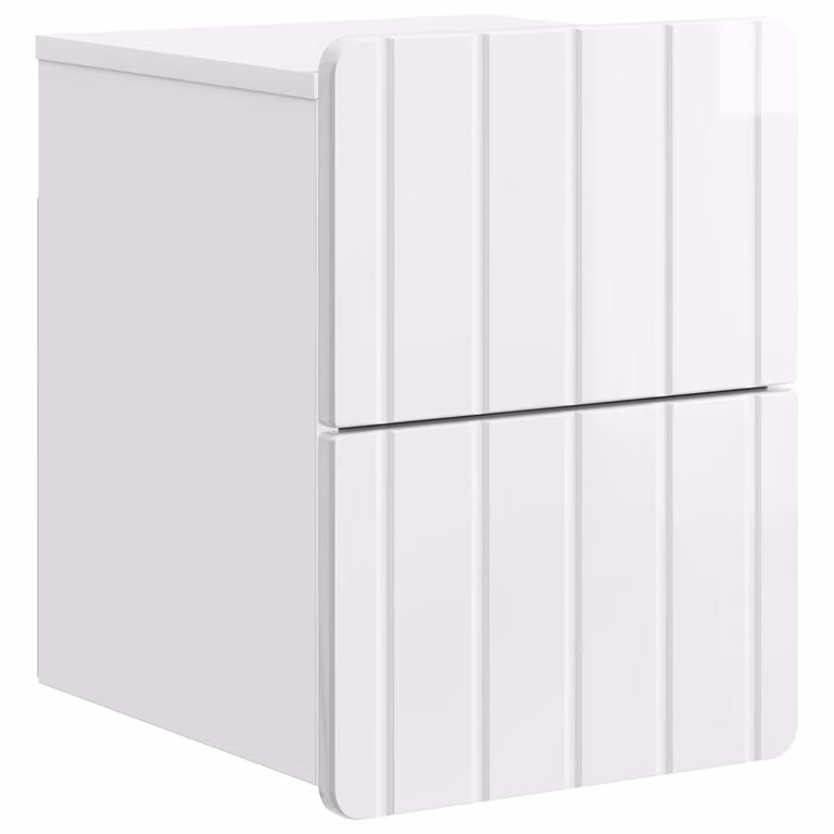 vidaXL Nachttafel Hoogglans Wit Vintage B/D/H: 33 x 34,5 x 43 cm