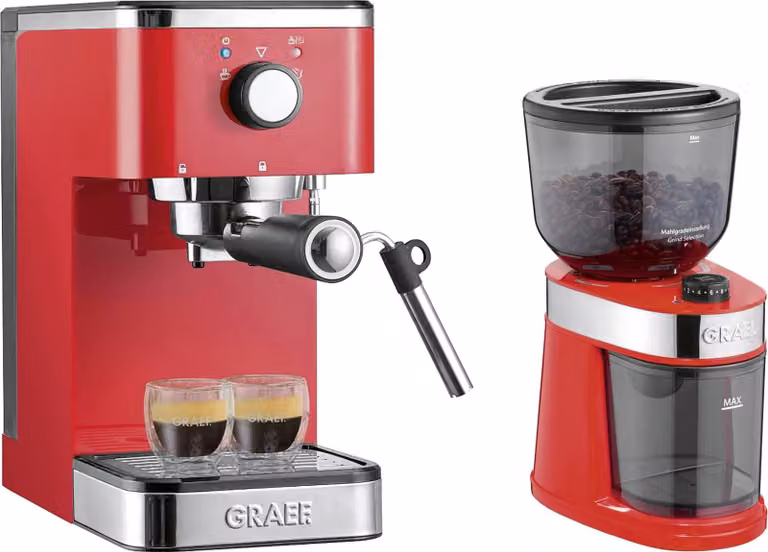 Graef ES 403 espressomachine met CM 203 koffiemolen, rood