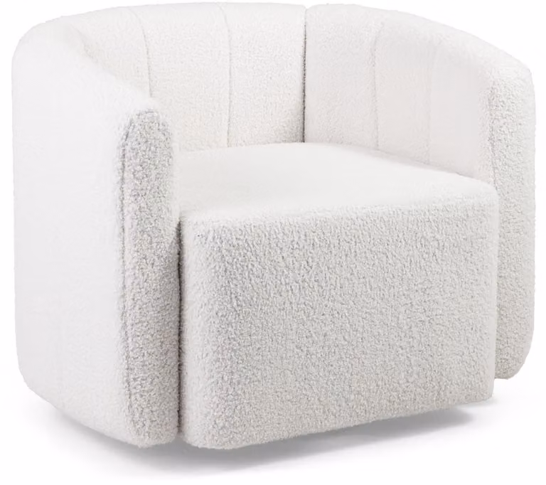 SureDeal® Relaxstoel Draaistoel met Breed Zitvlak en Metalen Voet - Wit - B/D/H: 83 x 70 x 65 cm