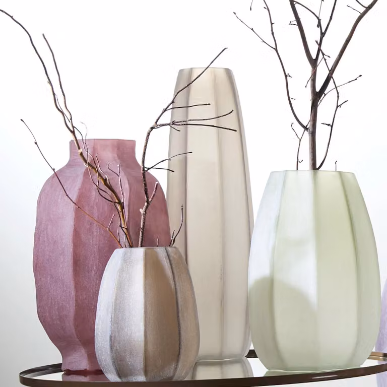 Light en Living Bradley glazen vaas, groen, B: 23 cm, H: 38 cm