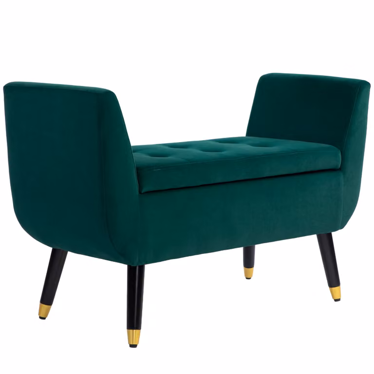 HOMCOM Opbergkruk met armleuningen, Groen, B/D/H: 107 x 42 x 65 cm