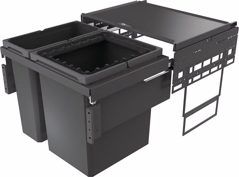 Naber Afvalsorteerder COX Base 460 R/600-2 in antraciet voor kastbreedte 60 cm