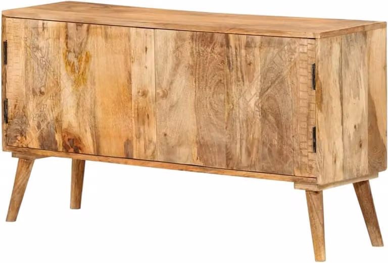 Massief Houten Dressoir met Ladekast en Fijn Gesneden Patroon - B/D/H: 125 x 36 x 45 cm