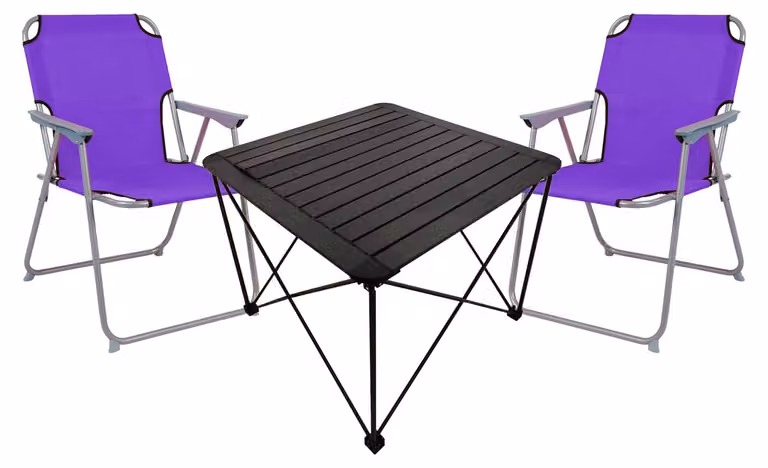Mojawo Set van 3 kampeeraccessoires met kampeertafel en kampeerstoel, B: 70 cm, D: 70 cm, H: 56 cm