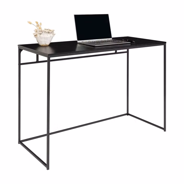QUVIO Bureau Zwart Staal B/D/H: 100 x 45 x 75 cm