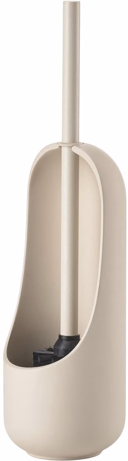 Toiletborstel met houder Beton Sand 41 cm hoog met kunststof handgreep voor keramische toiletten