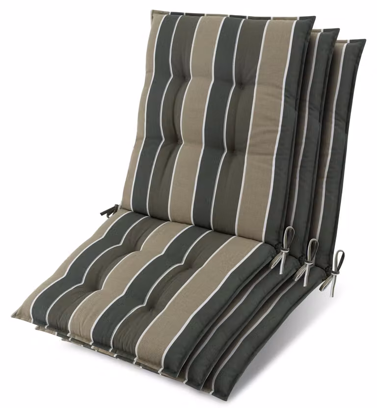 Beautissu set van 3 zonnedekpads Niederlehner groen gestreept B/D/H: 100 x 50 x 8 cm