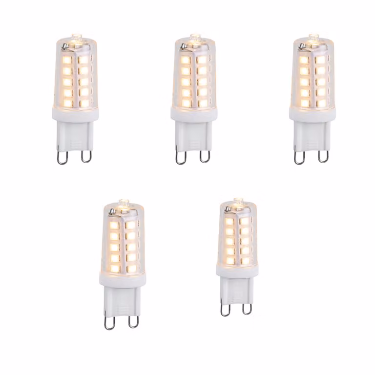 LUEDD Set van 5 G9 LED lampen 3W 250 lm 2700K 3-staps dimbaar