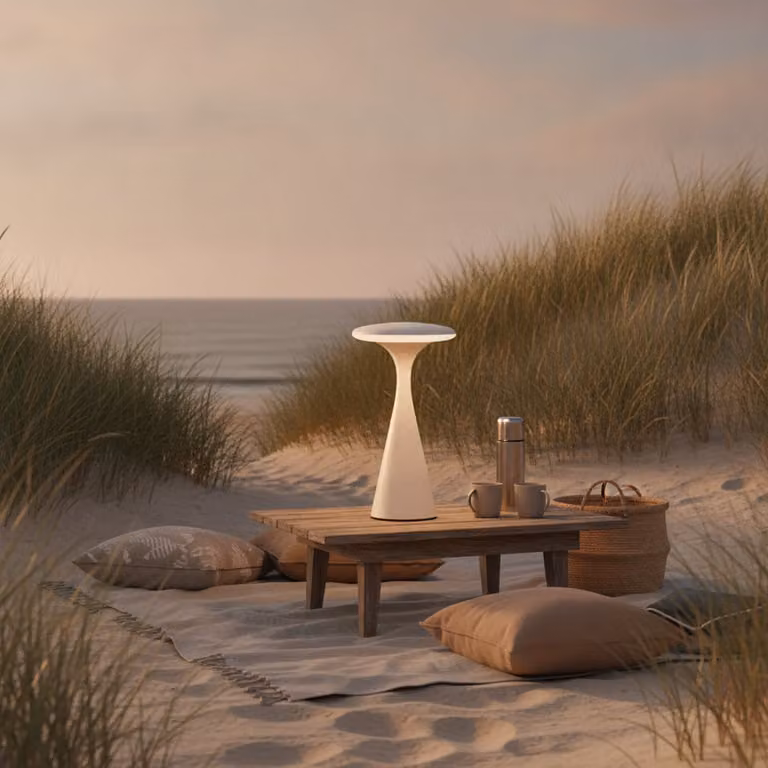 Lyora Design LED-tafellamp beige en bruin met touchbediening en warm wit licht