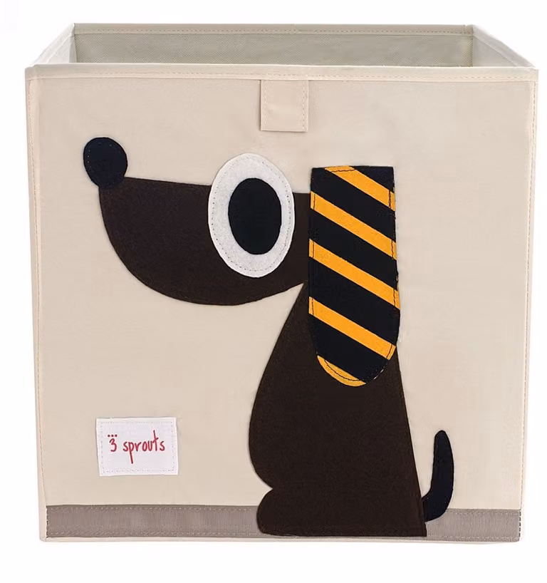 3 Sprouts Opbergdoos voor kinderen en peuters - Hond - Textiel - Opvouwbaar