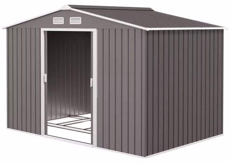 Outsunny tuinhuis berging grijs B/D/H: 277 x 195 x 192 cm