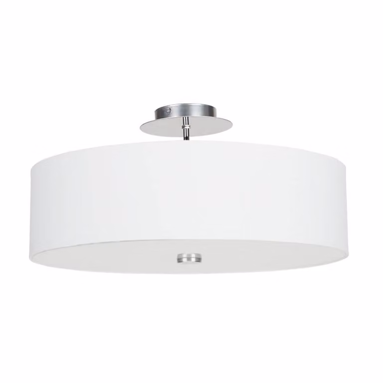 Lyora Witte plafondlamp Viviane met glas en textiel, Ø 50 cm