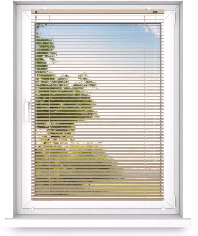 Time4blinds Binnenjaloezieën Zonder Boren - Aluminium - Zandbruin - B/H: 140 x 80 cm - Links bedienbaar