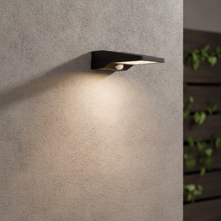 Lyora Solar LED-wandlamp met bewegingssensor zwart