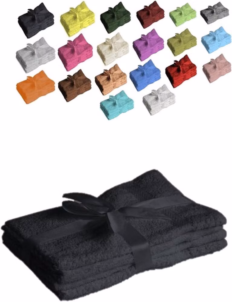 Gastenhanddoeken set van 100% katoen in zwart, 30 x 50 cm